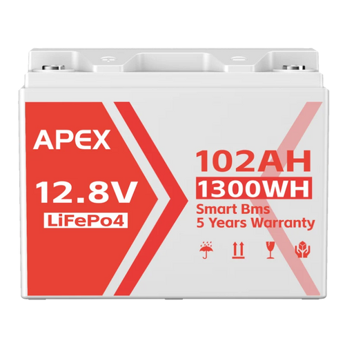 Apex Solar 1.3kWh 12V LifePO4 Lithium Battery