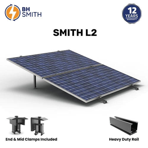 BHS Aluminium Smith L2 & L2 Pro Solar Structure with clamps For two Solar Panel