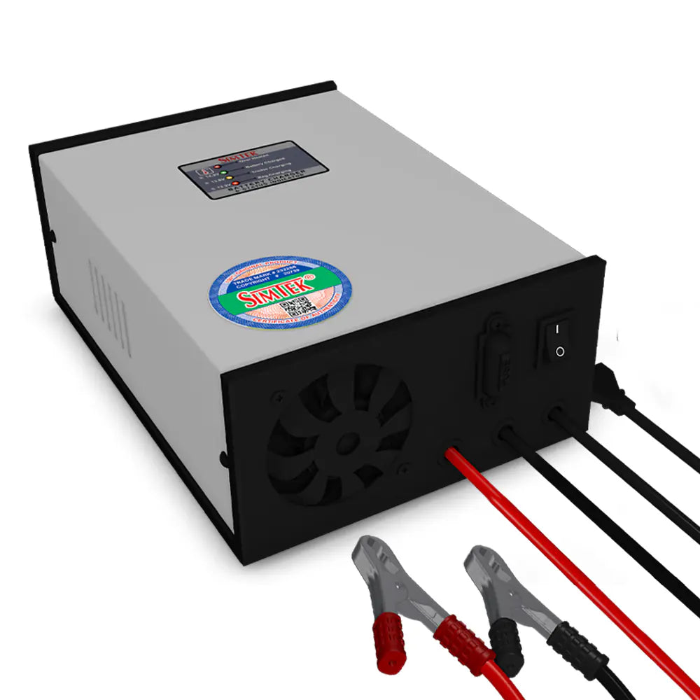 simtek tall tubular battery charger 24v 20 ampere fully automatic