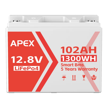 Apex Solar 1.3kWh 12V LifePO4 Lithium Battery