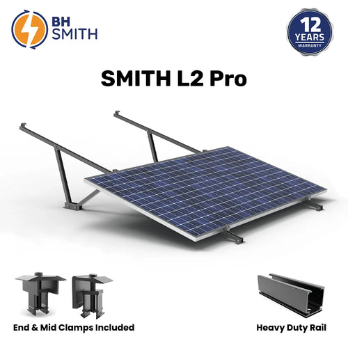 BHS Aluminium Smith L2 & L2 Pro Solar Structure with clamps For two Solar Panel