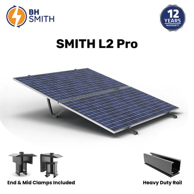 BHS Aluminium Smith L2 & L2 Pro Solar Structure with clamps For two Solar Panel