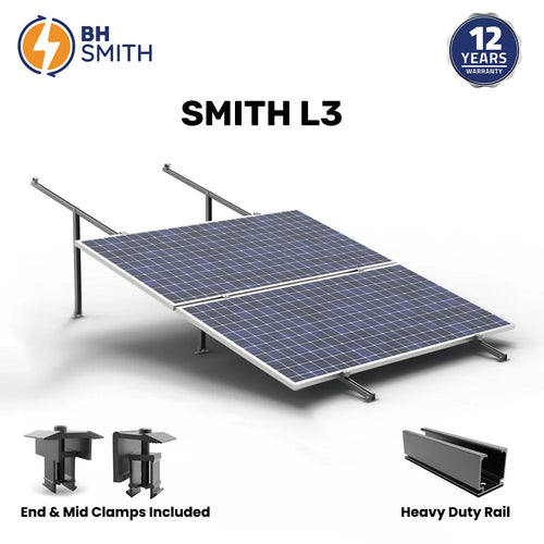 BHS Aluminium Smith L3 & L3 Pro Solar Structure with clamps For three Solar Panel