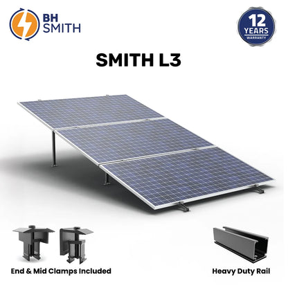BHS Aluminium Smith L3 & L3 Pro Solar Structure with clamps For three Solar Panel