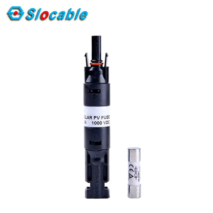 Slocable 1000V DC Inline MC4 Fuse Connector With Buitin 25A Replaceable Fuse