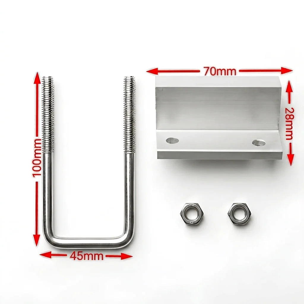 solar end clamp with u-bolt – aluminum clamp with gi mounting bracket for pv panels