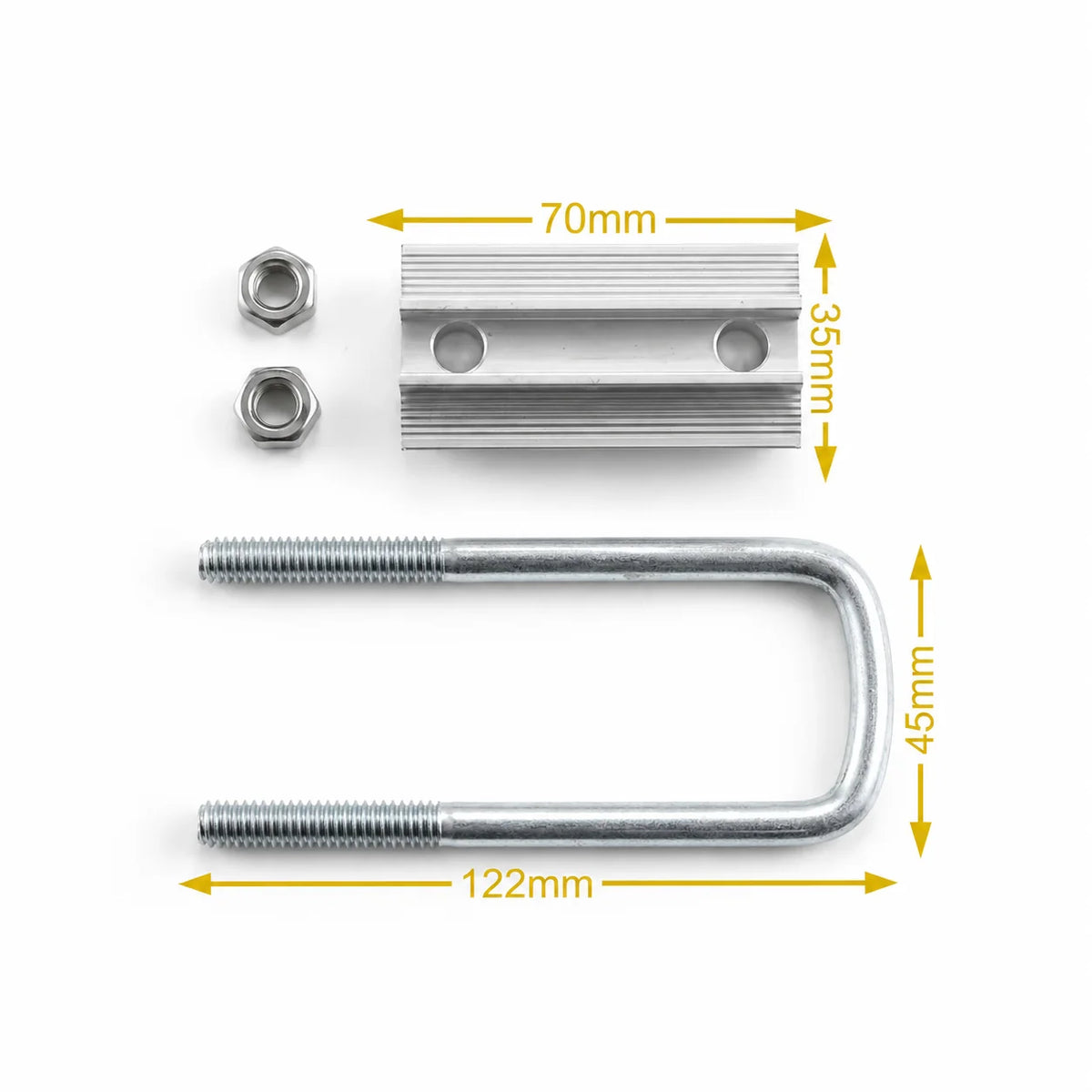 solar mid clamp with u-bolt – aluminum clamp with gi mounting bracket for pv panels