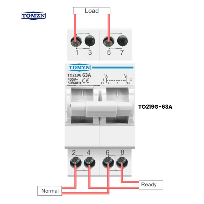 tomzn to219g-63a 2p ac mts | dual power manual transfer