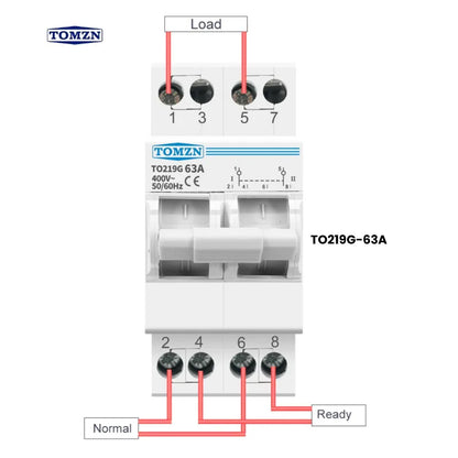 TOMZN TO219G-63A 2P AC MTS | Dual Power Manual Transfer