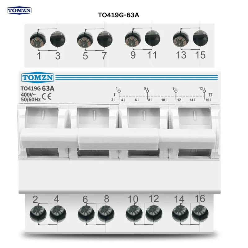 tomzn to419g 4p 63a mts dual power interlock circuit breaker
