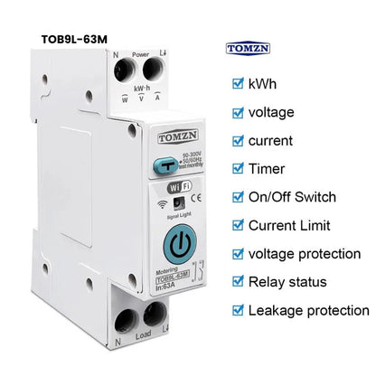 TOMZN TOB9L-63M | TUYA 63A Breaker