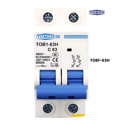 TOMZN TOB1-63H | 220V 2 Pole AC MCB Breaker
