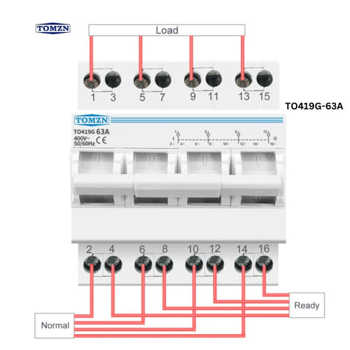 TOMZN TO419G 4P 63A MTS Dual Power Interlock Circuit Breaker
