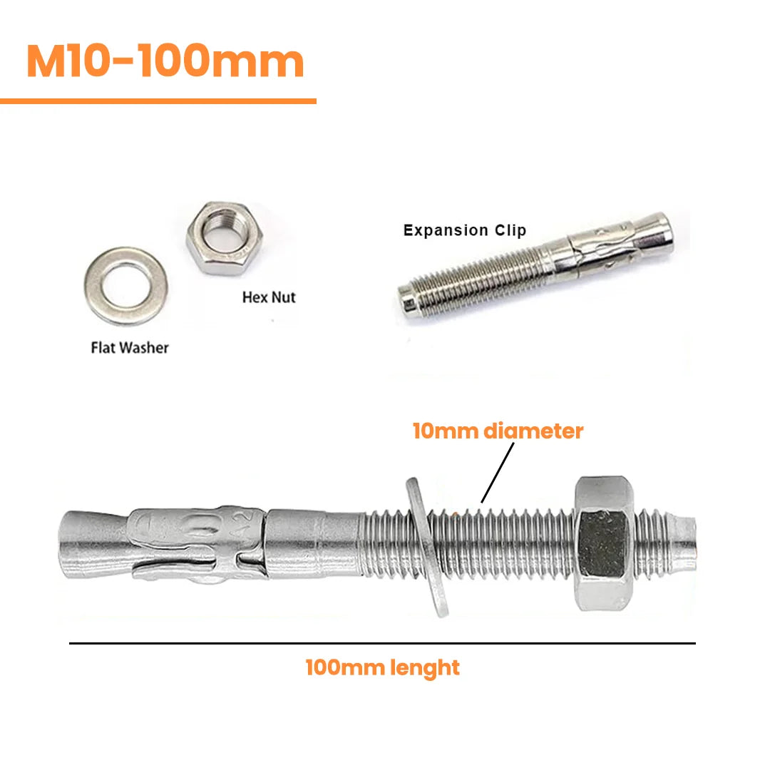 ms wedge anchor with nut and flat washer