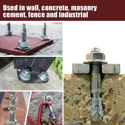 Stainless Steel Wedge Anchor with Nut and Flat Washer