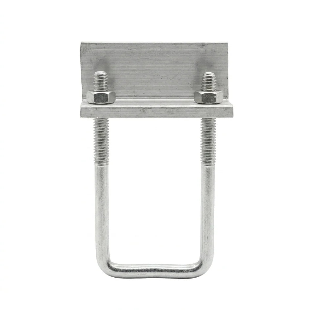 solar end clamp with u-bolt – aluminum clamp with gi mounting bracket for pv panels