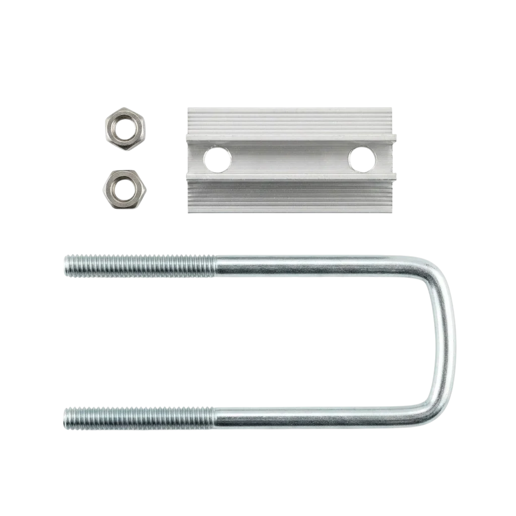 solar mid clamp with u-bolt – aluminum clamp with gi mounting bracket for pv panels