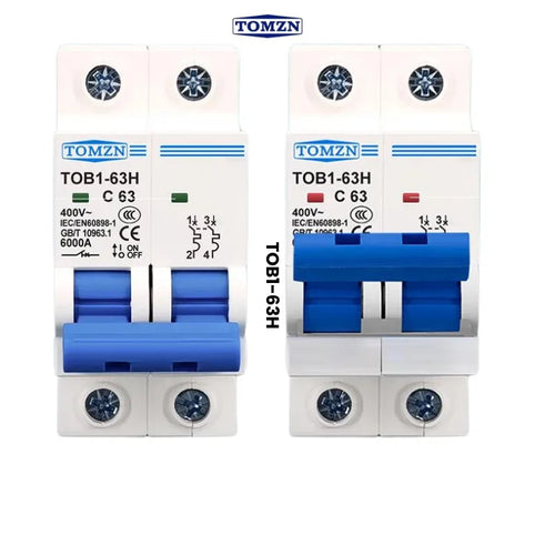 TOMZN TOB1-63H | 220V 2 Pole AC MCB Breaker